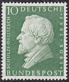 GERMANY : 1958, SCHULZE-DELITZSCH (SINGLE ISSUE) **MINT