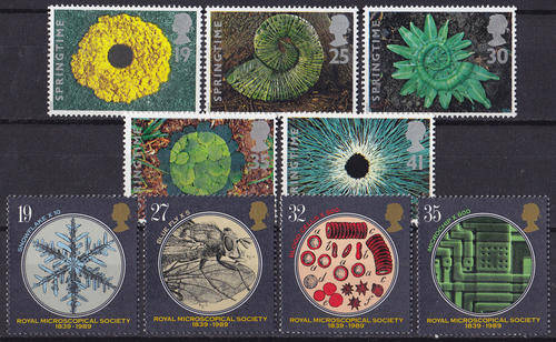 GB: 2x COMPLETE SETS (SPRINGTIME & MICROSCOPICAL SOCIETY) **MINT