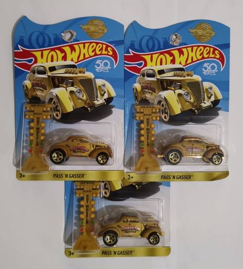 Hotwheels Pass n Gasser Gold NEW (Pack of 3) ***TOP DEALZ***