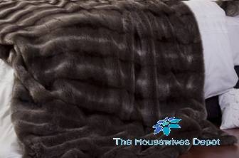 Soft Faux Fur Bear Blanket - Grey from The Housewives Depot