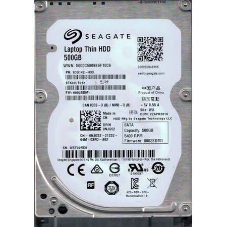 Seagate 500GB Laptop Thin Hard Drive HDD