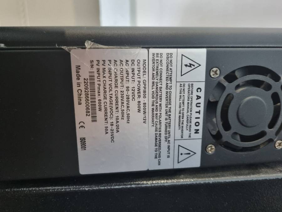 Gentech inverter Trolley - 800W- Solar Input