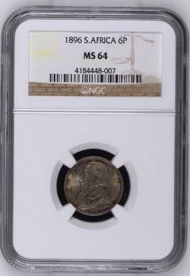 1896 6P - NGC GRADED MS64 (ONLY 1 BETTER)