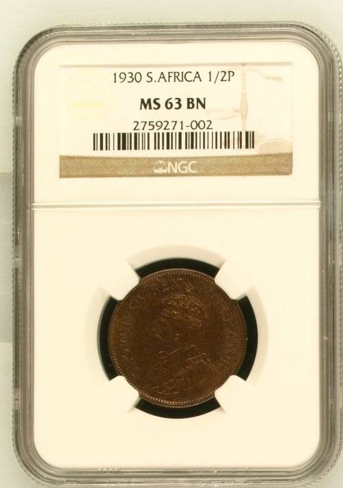 1930 S. AFRICA HALFPENNY - MS63BN