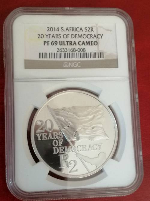 2014 Silver R2 - 20 Years of Democracy - NGC Graded Proof 69
