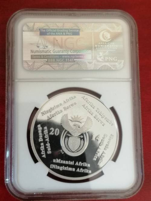 2014 Silver R2 - 20 Years of Democracy - NGC Graded Proof 69