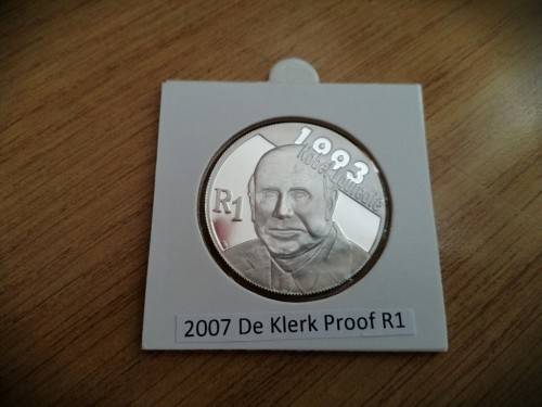 2007 Silver Proof Protea R1 - FW De Klerk