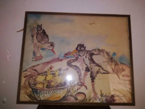 GREAT PIECE BY THE BEST ARTIST GLADYS MGUDLANDLU ~~ MIXED MEDIA WATERCOLOUR AND GUACH ON PAPER