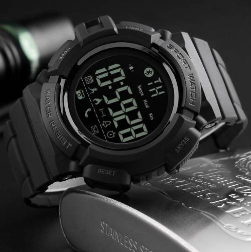 NATO Military Digital Smart Sports Watch  Mens Waterproof Bluetooth with Fitness Tracking SKMEI 1245