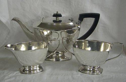 Silver Plate Tea Set - (3 Piece) - Made in England Reg 816174