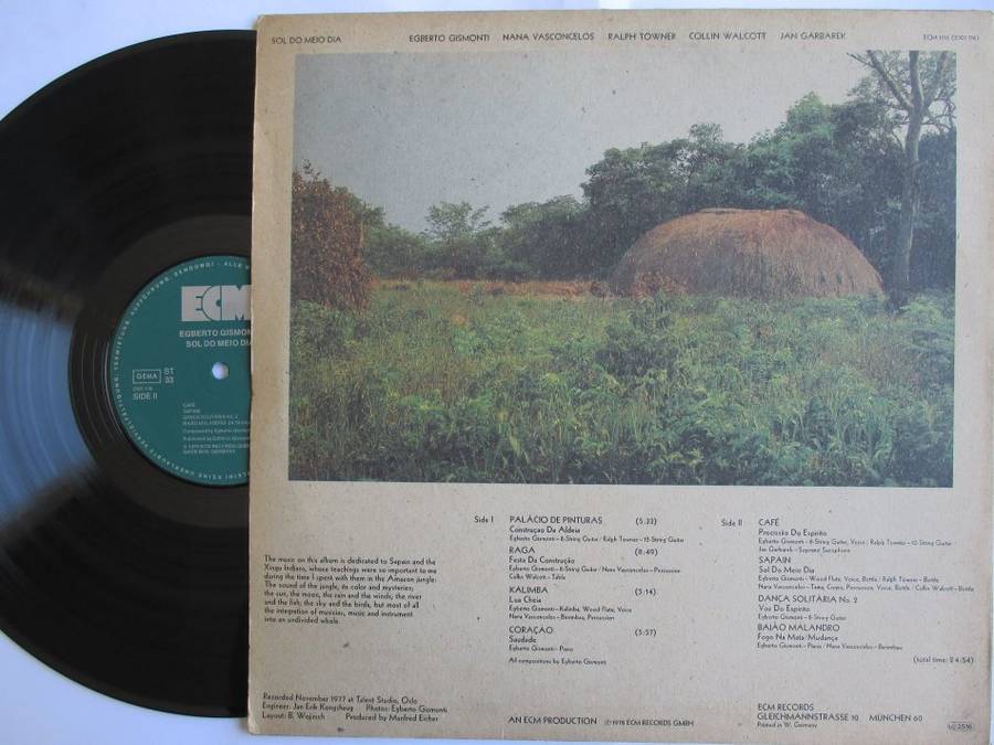EGBERTO GISMONTI - SOL DO MEIO DIA - GERMANY VG+/VG+ VASCONCELOS TOWNER WALCOTT GARBAREK