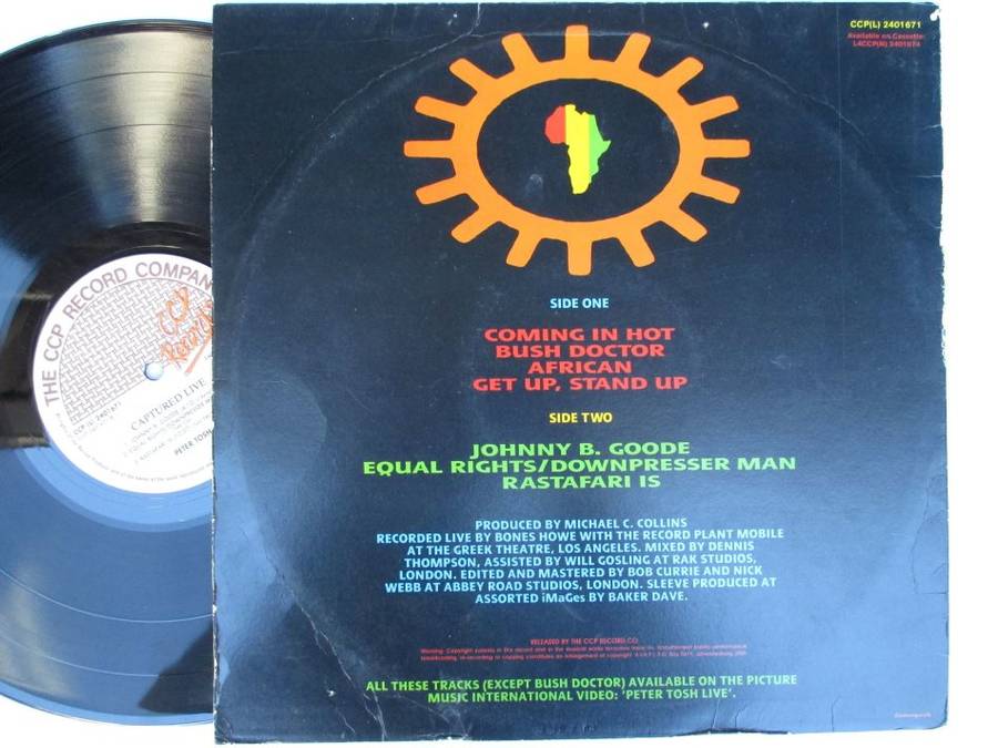 PETER TOSH - CAPTURED LIVE - RSA VG- /VG+