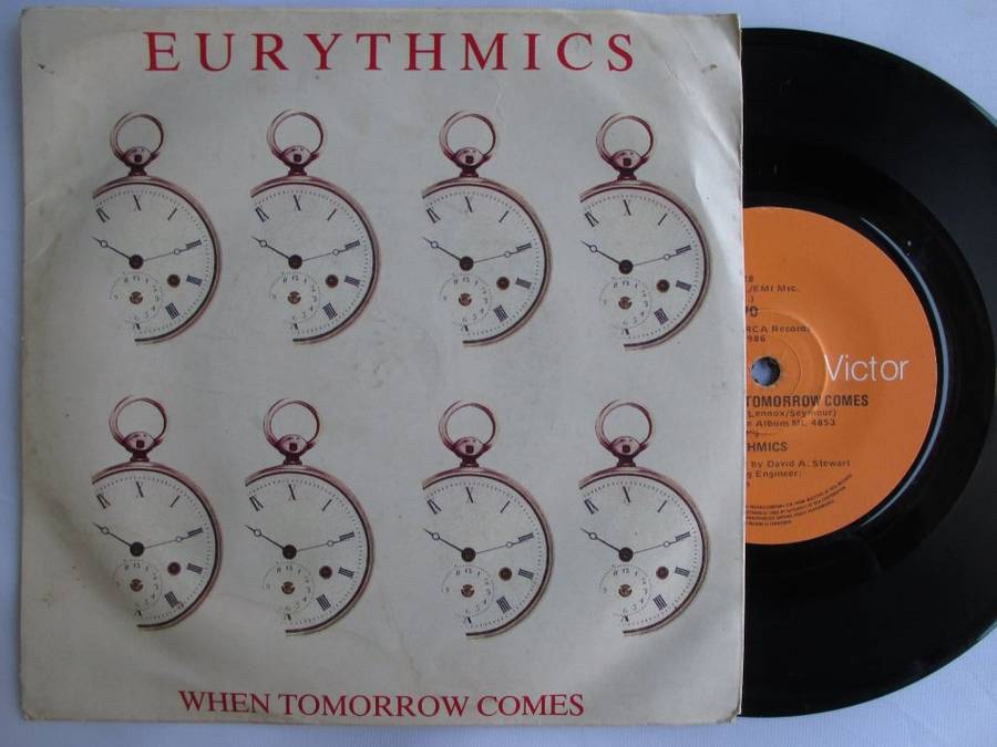 EURYTHMICS - WHEN TOMORROW COMES / TAKE YOUR PAIN AWAY - 7" SINGLE - RSA - VG / VG