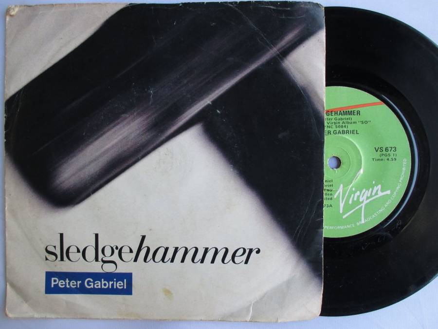 PETER GABRIEL - SLEDGEHAMMER / DON'T BREAK THIS RHYTHM - 7" SINGLE - RSA - VG / VG-