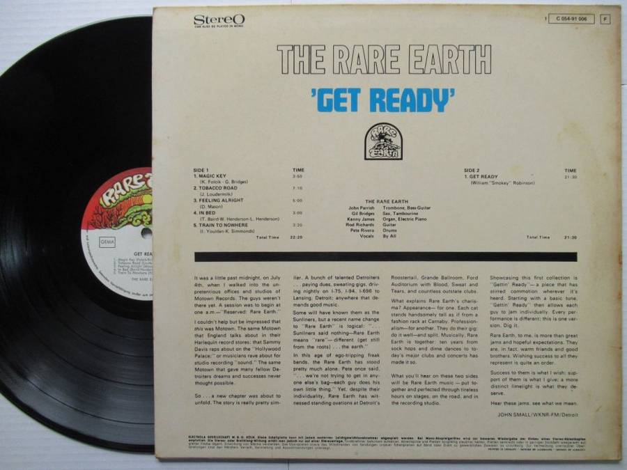 RARE EARTH - GET READY - GERMANY VG+ /VG+