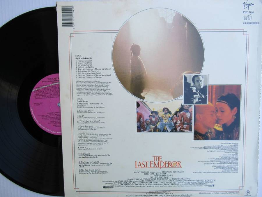 THE LAST EMPEROR - OST RSA VG+ /VG+ RYUICHI SAKAMOTO DAVID BYRNE