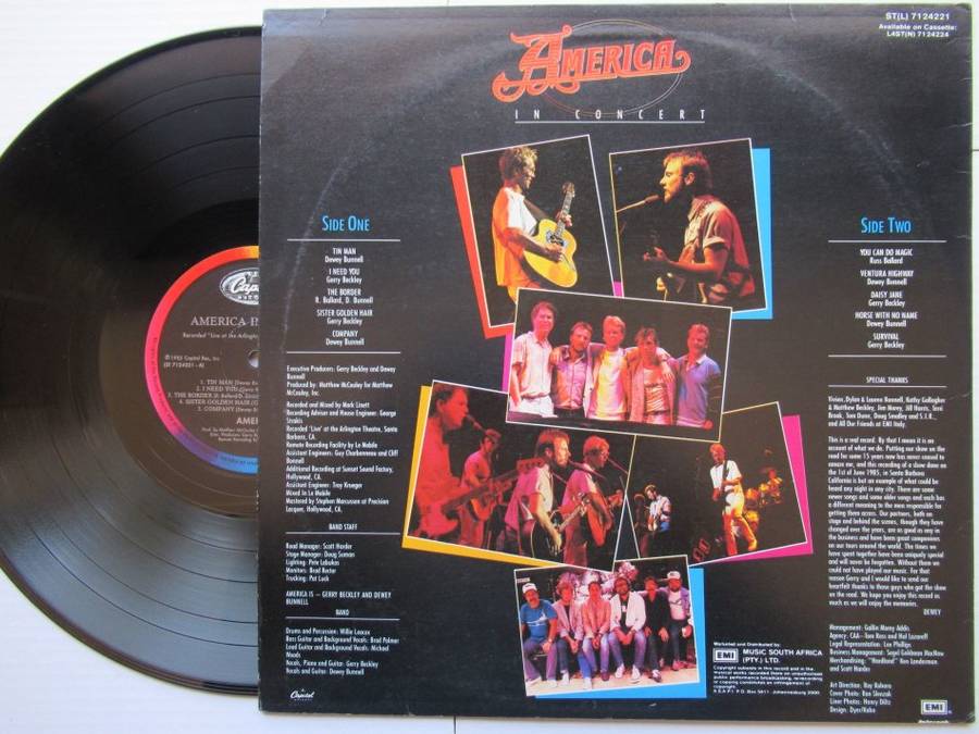 AMERICA - IN CONCERT - RSA - VG+ / EX