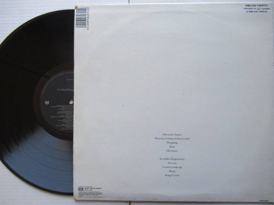 PET SHOP BOYS - ACTUALLY - RSA - VG+ /VG+  WITH INNER