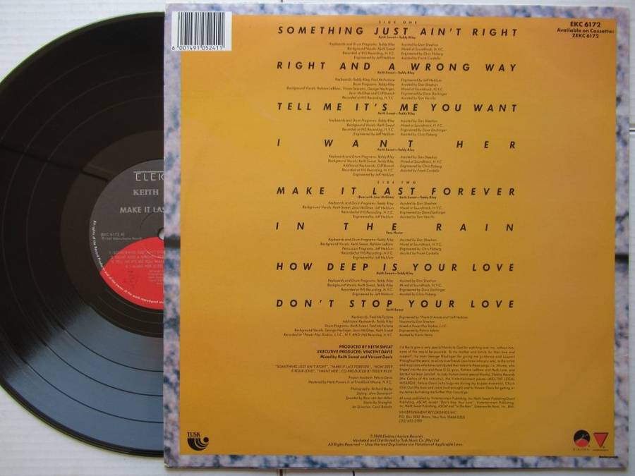 KEITH SWEAT - MAKE IT LAST FOREVER - RSA - VG+ /VG+