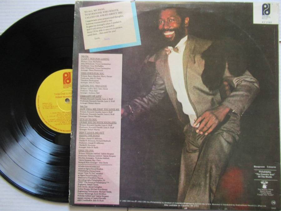 TEDDY PENDERGRASS - THIS ONE'S FOR YOU - RSA - VG /VG