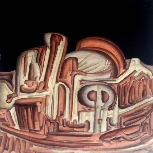 Michael Roos `1980` Abstract oil painting