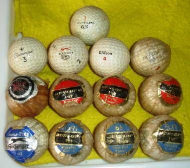 Golf balls x 13. (Slazenger, Dunlop, Wilson)