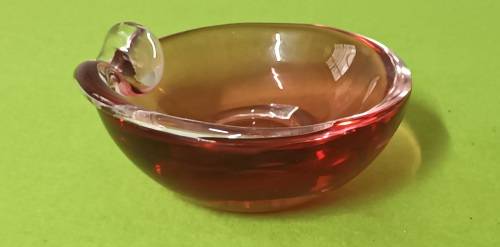 Murano Glass Heavy Bowl Pink Vintage approximately L 14 x H 6.5