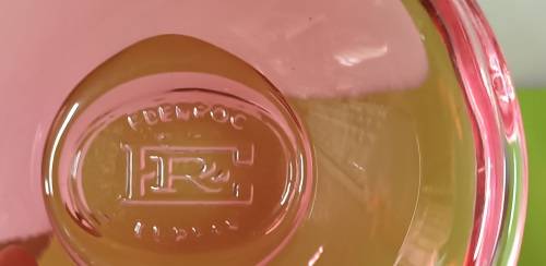 Murano Glass Heavy Bowl Pink Vintage approximately L 14 x H 6.5