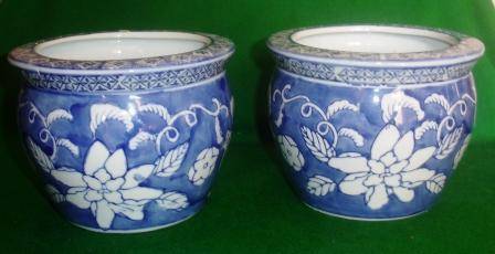 Blue planters x 2