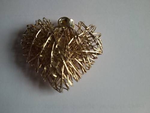 LARGE STERLING SILVER WIRE HEART PENDANT