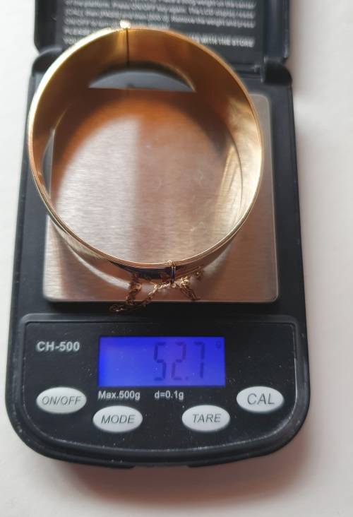 LW & G 9ct Gold Bronze Core Bracelet. 52.7 g