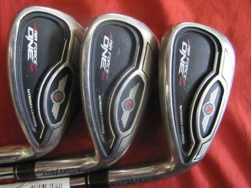 POWER BILT AIR FORCE ONE N7, 4-SW, POWER BILT GRIPS AND SHAFTS. 4 & 5 ARE HYBRIDS