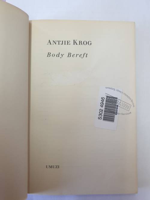 Body Bereft - Antjie Krog