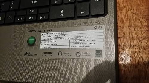 *Mint Condition* Acer Aspire 5750g, i5 2.4GHz, 4Gb Ram 500Gb Hdd, Nvidia Graphix