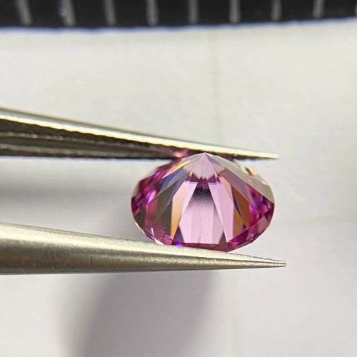 Certified Moissanite 2ct Rare Pink Moissanite Loose 8mm Stone  Color VVS1 Excellent Cut