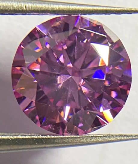 Certified Moissanite 2ct Rare Pink Moissanite Loose 8mm Stone  Color VVS1 Excellent Cut