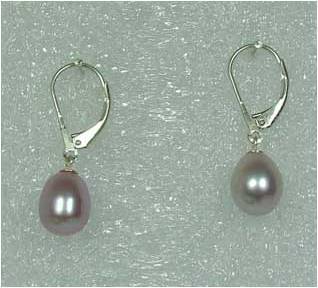Grey freshwater pearl earrings
