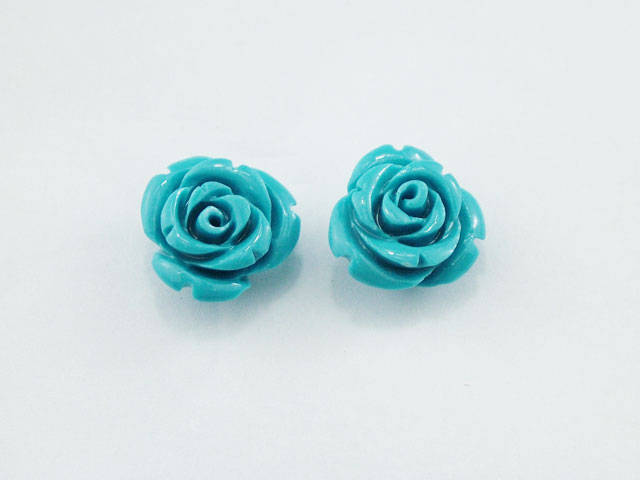 Turquoise rose studs