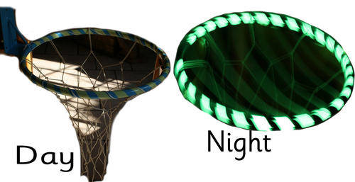 WOW! Netball/Basketball ring GLOW IN THE DARK - ball included