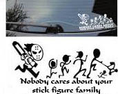 Beware of cheap imitations! Nobody cares about your stick figure family/ STIG family. FREE SHIPPING.