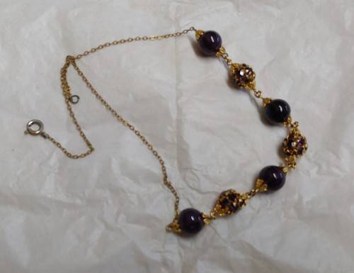 Garnet and gold necklace vintage