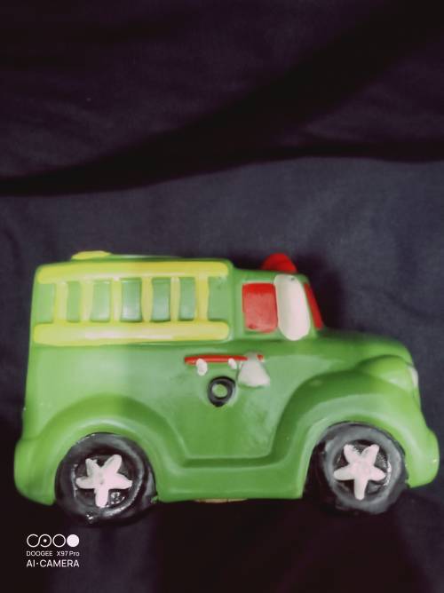 Collectable Green Fire Truck  Money Box