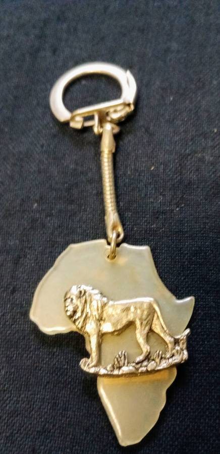 Beautiful African Kruger Park Key Ring with Lion Figure