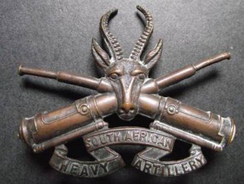 1915-19 WW I SOUTH AFRICA HEAVY ARTILLERY METAL HELMET BADGE "Ears Up" Colin Owen # 898