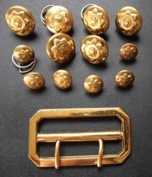 South African Police SAP BRASS BUCKLE & BUTTONS LOT