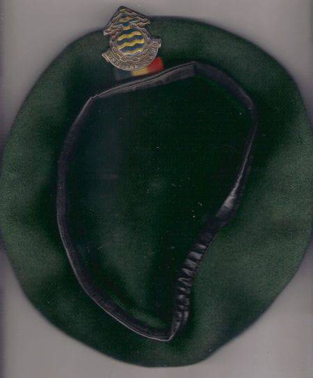 SADF ORDNANCE SERVICES CORPS BERET WITH BADGE & BAR
