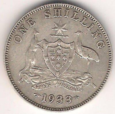 1933 AUSTRALIA ONE SHILLING COIN - KEY DATE