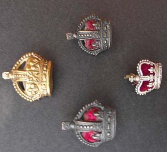 VARIOUS ARMY RANK CROWNS x 4