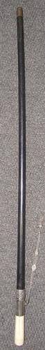 1899 HALLMARKED LONDON SILVER BOUND IVORY HANDLE LADIES EBONITE WALKING STICK