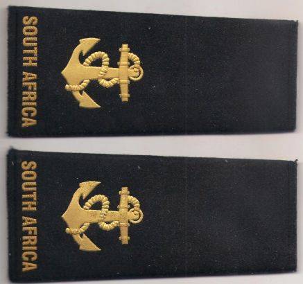 SOUTH AFRICAN SA NAVY RANK ISIGNIA SHOULDER SLIP ON PAIR